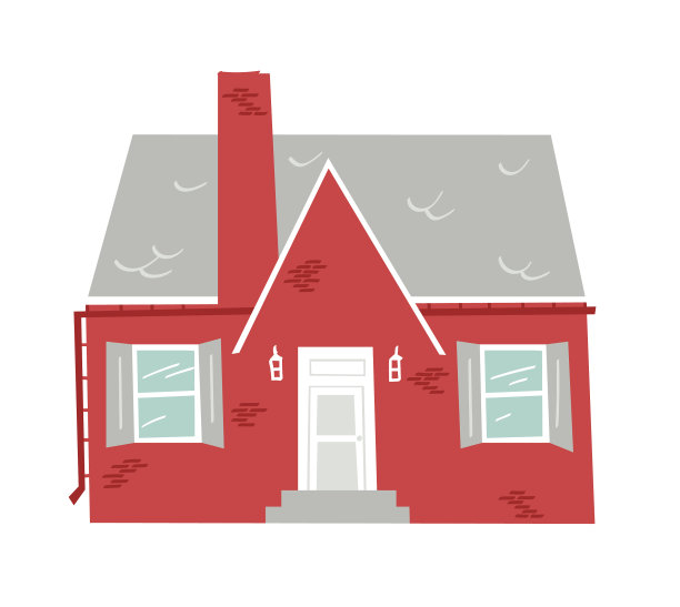 手绘卡通房子在白色的背景图片下载