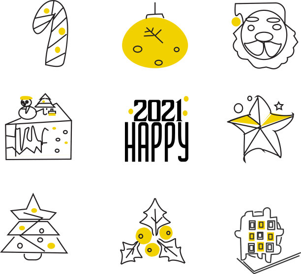 设置圣诞图标在线风格流行图片下载