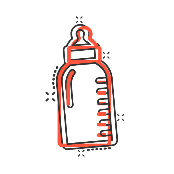 巴博特图标在漫画风格的牛奶容器图片下载