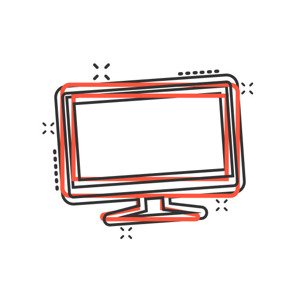 监控图标在漫画风格的电视卡通图片下载