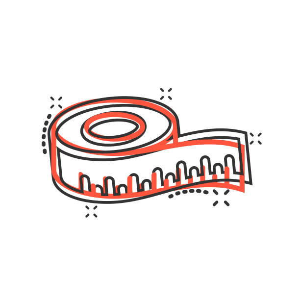 测量磁带图标在漫画风格尺卡通图片下载