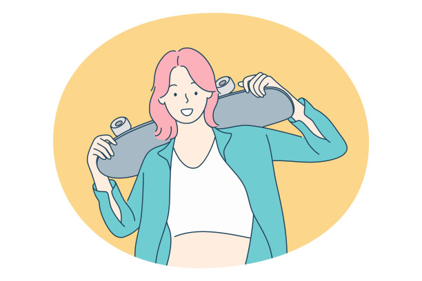 骑滑板的概念图片下载