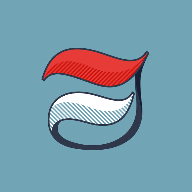 J字标志具有阴影线条的效果图片下载