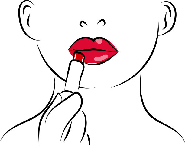 涂唇膏的女人图片下载