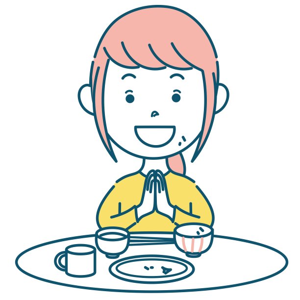 矢量插图材料的一个女孩吃图片下载