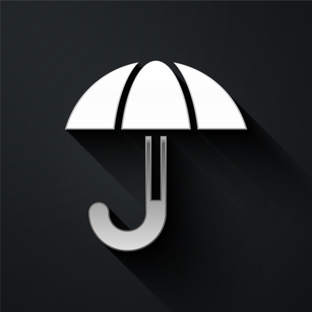 银色经典优雅的开伞图标图片下载