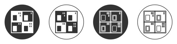 黑色元素周期表元素图标孤立图片下载