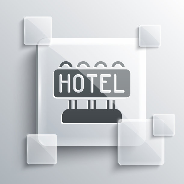 灰色户外招牌与文字酒店广告图片下载