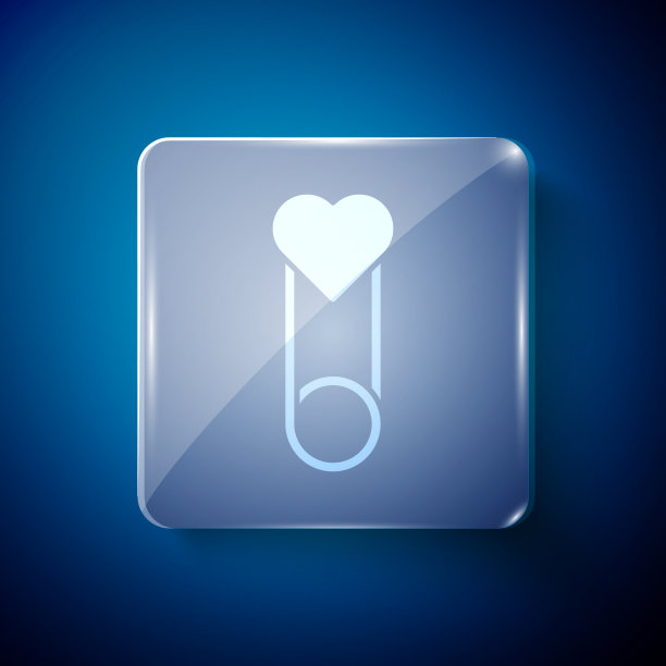 白色衣服大头针图标孤立在蓝色图片下载