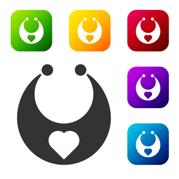 黑色babib图标隔离在白色背景图片下载