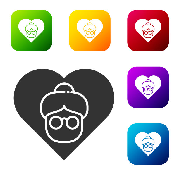 黑人祖母图标孤立在白色上图片下载