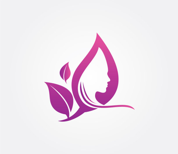 自然美容沙龙和头发护理标志图片下载