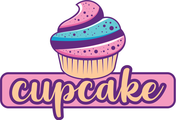 樱桃蛋糕奶油简单的标志模板图片下载