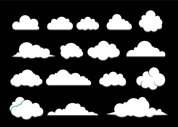 云设置图标孤立的黑色背景图片下载