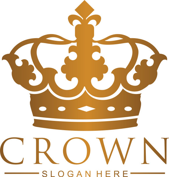 金皇冠标志模板图标在复古风格图片下载