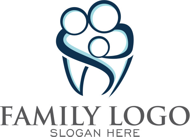 家庭牙科标志模板图片下载