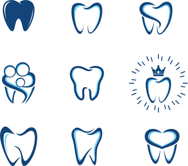 牙科标志设置牙科药物模板图片下载