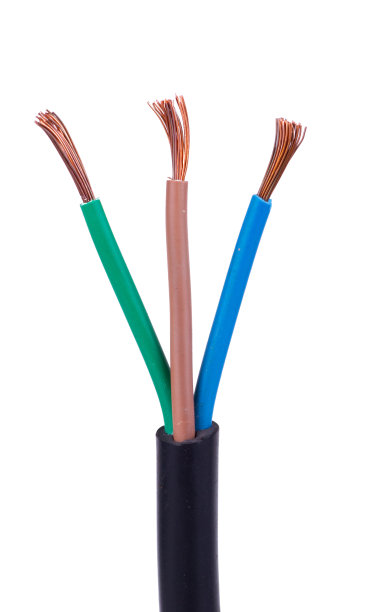 特写的电线电缆隔离在一个白色的背景图片下载