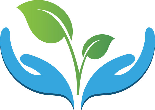 树叶在手中标志象征性的图形代表图片下载