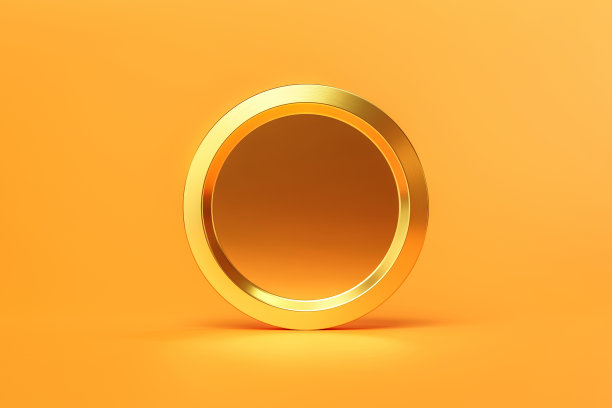 金币现金或货币上的黄金背景与闪光的空白硬币。3 d渲染。图片下载