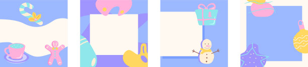 圣诞假期季节的社会张贴模板图片下载