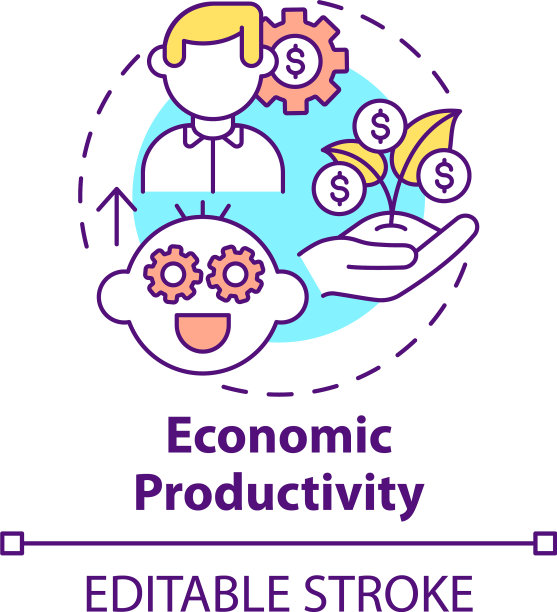 经济生产力概念图标图片下载