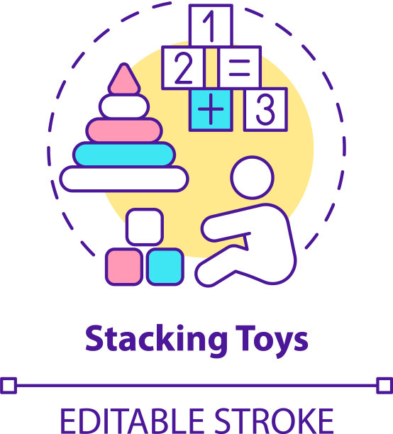 堆叠玩具概念图标图片下载
