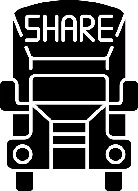 卡车共享黑色字形图标图片下载