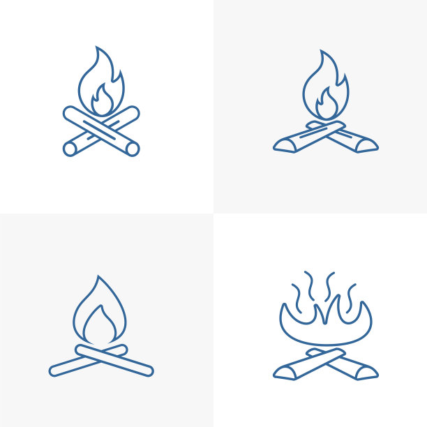 设置篝火标志设计模板户外标志图片下载