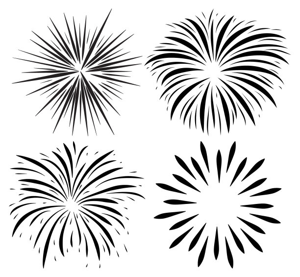 烟花绽放剪影图标设置假日图片下载