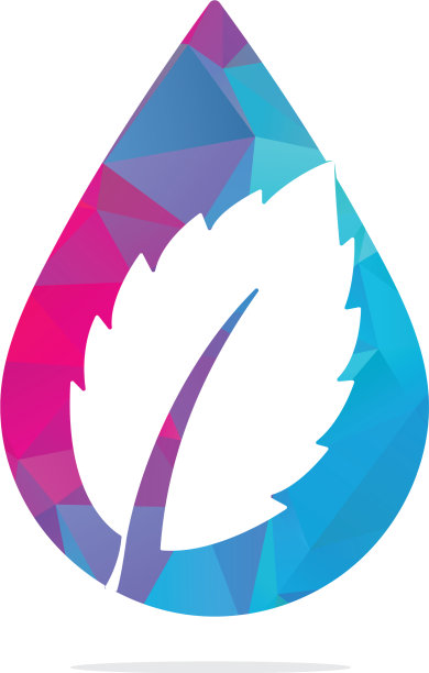 薄荷叶滴形概念标志图片下载