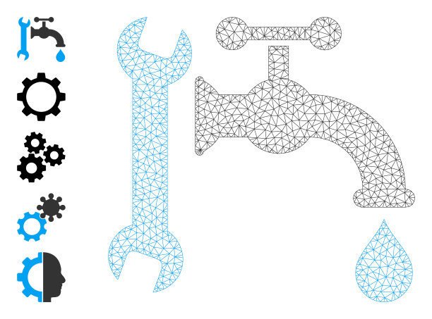 网络管道图标与简单的符号图片下载