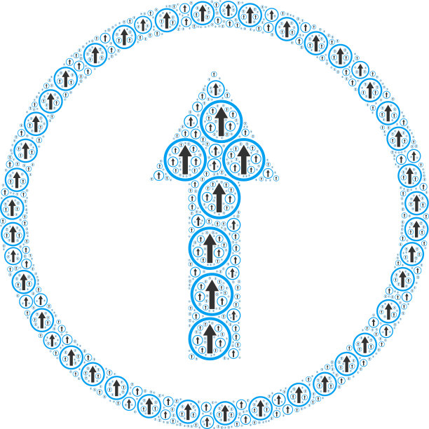 向上的圆形箭头递归马赛克本身图标图片下载