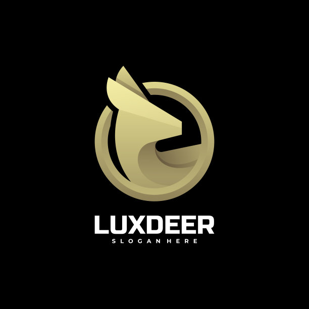 标志豪华鹿金色豪华风格图片下载