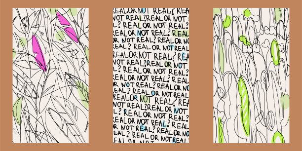 涂鸦背景包含各种线条、花卉、文字。现代艺术。图片下载