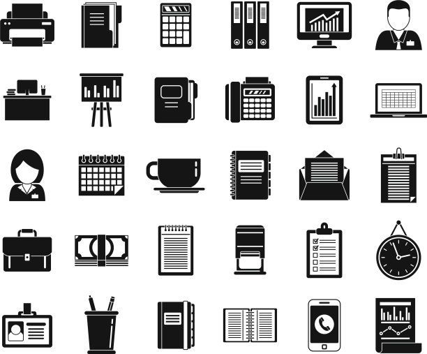 办公室经理时间图标设置简单的风格图片下载