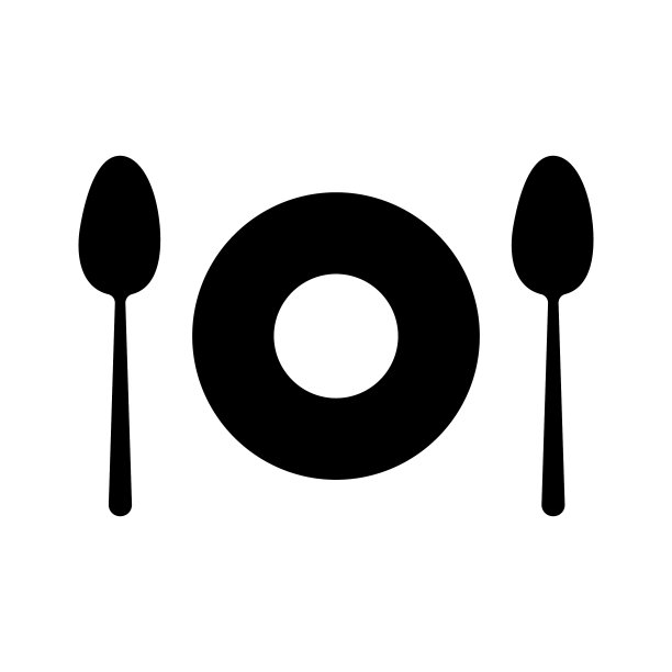 餐厅字形图标盘子和勺子图标简单图片下载