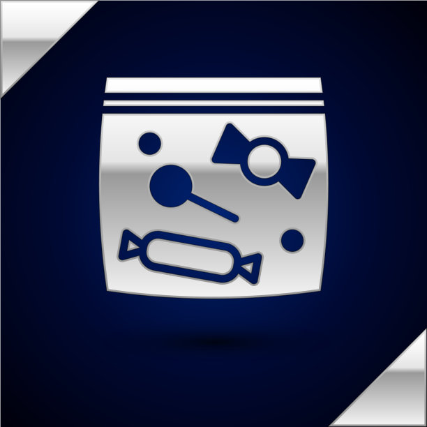 银色糖果包装糖果图标隔离上图片下载