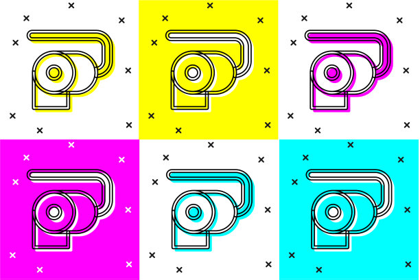 设置卫生纸卷图标隔离的颜色图片下载