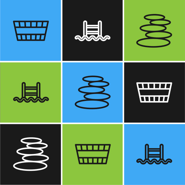 设线蒸桑拿桶和热石堆图片下载