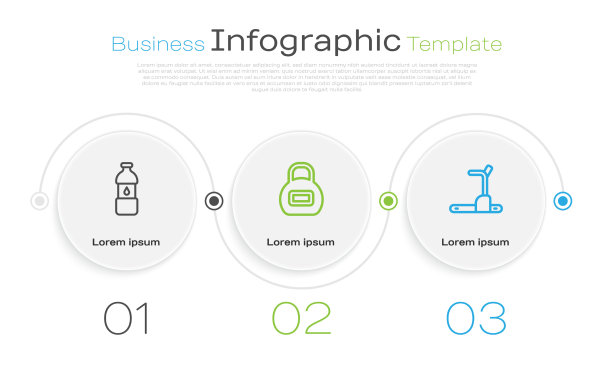 设置行瓶装水壶铃和跑步机图片下载