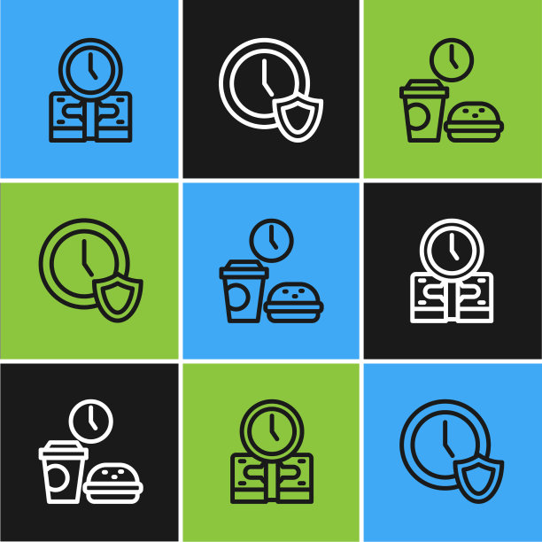 设定线时间是金钱快餐时间和时钟图片下载