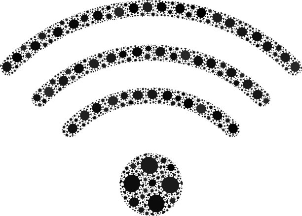 Wi-fi源冠状病毒马赛克图标图片下载