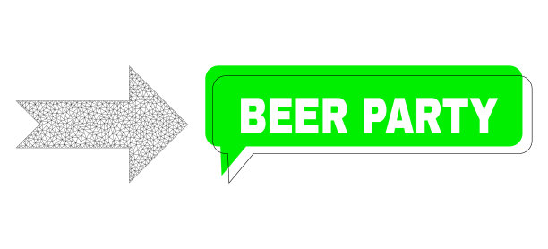 错位的啤酒派对绿色聊天气球和网格图片下载
