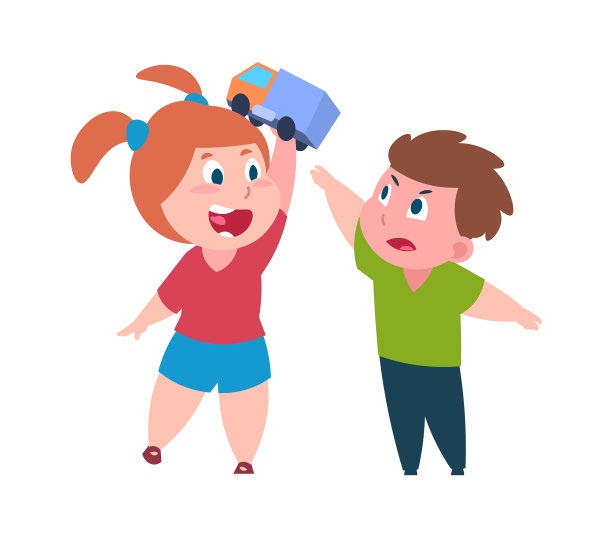 弟弟和妹妹吵架的行为不好的女孩图片下载