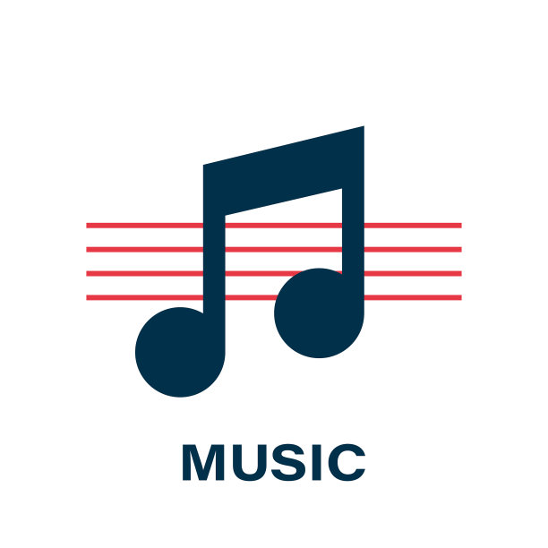 音乐图标音乐笔记图标概念标志平图片下载