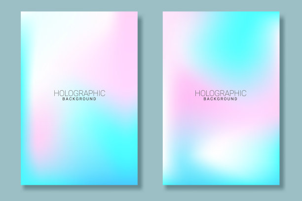 时尚的流体梯度白色海报集设计图片下载