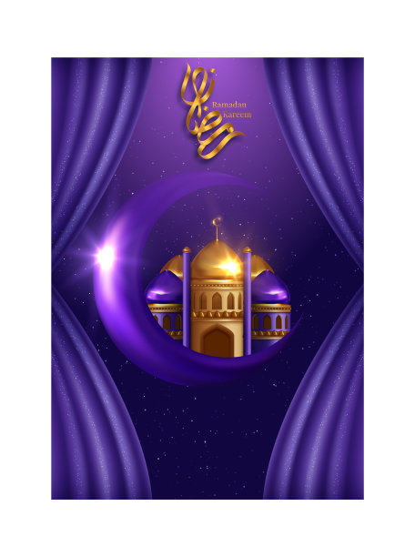 斋月卡里姆问候背景伊斯兰象征图片下载