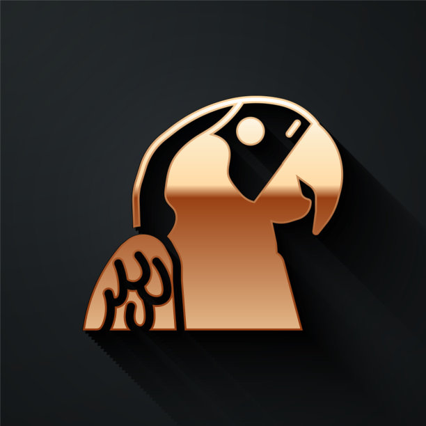 黄金金刚鹦鹉鹦鹉鸟动物图标孤立图片下载