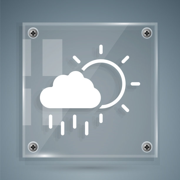 白云与雨和太阳的图标隔绝图片下载